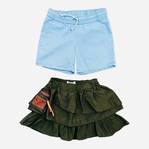 Girls DKNY Black Skort with Orange Mesh Pockets, Cat & Jack Blue Shorts. 4/5 XS